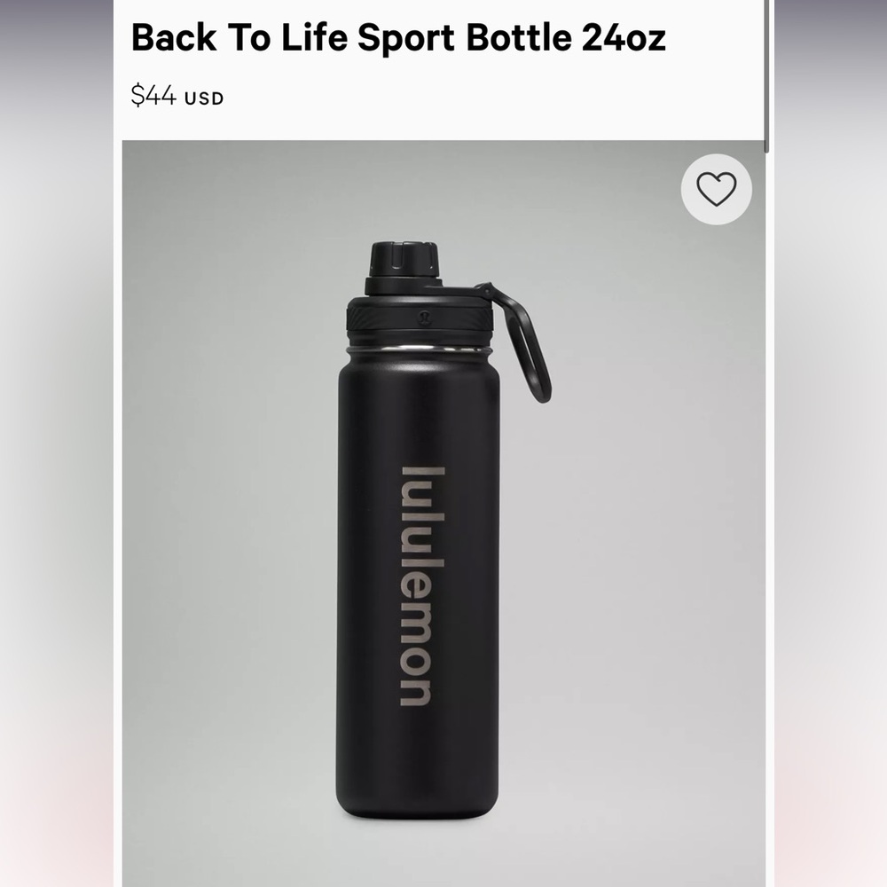 lululemon Back To Life Sport Bottle 24oz - black NWOT